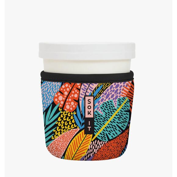 Sok-It IceCreamSok Neoprene Sleeve Ice Cream Pint Container Feathered Foliage - Picture 1 of 3